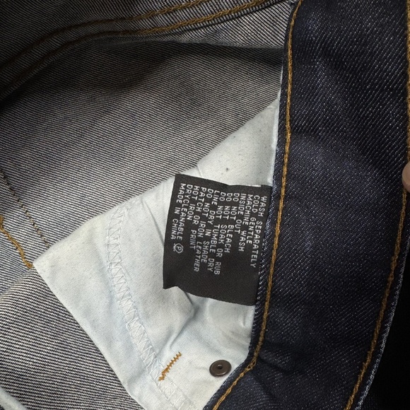 Deus Ex Machina Pants Men's Size 34 ( 36 x 32 ) Blue Slim Selvedge Button Fly - Picture 8 of 10